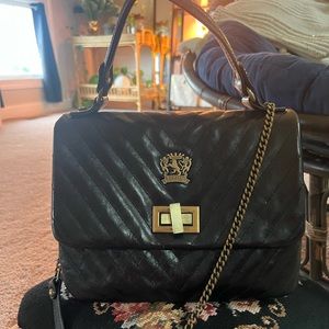Black leather bag